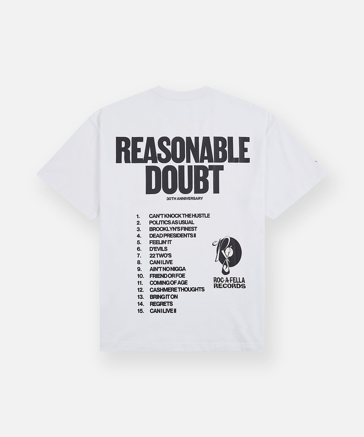 JAŸ-Z30 Reasonable Doubt Tracklist Tee