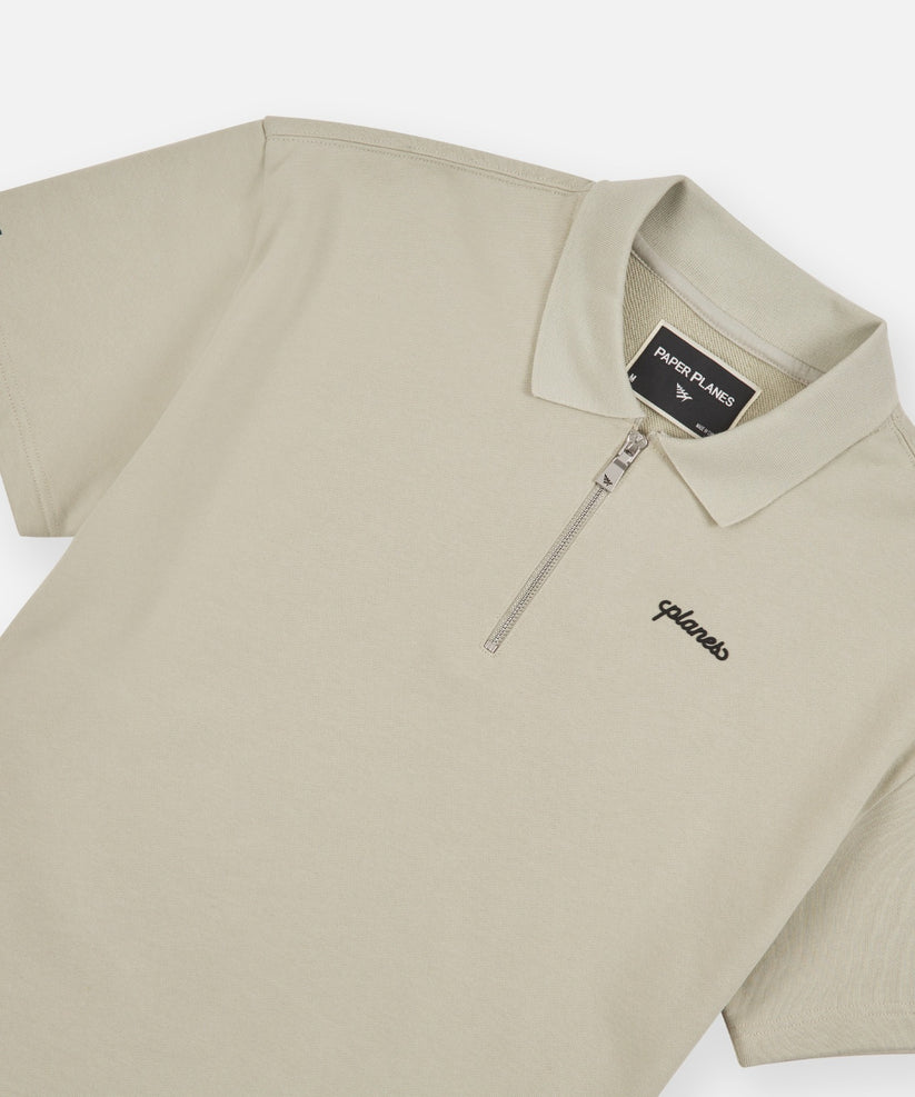 Paper Planes Lockup Quarter Zip Polo