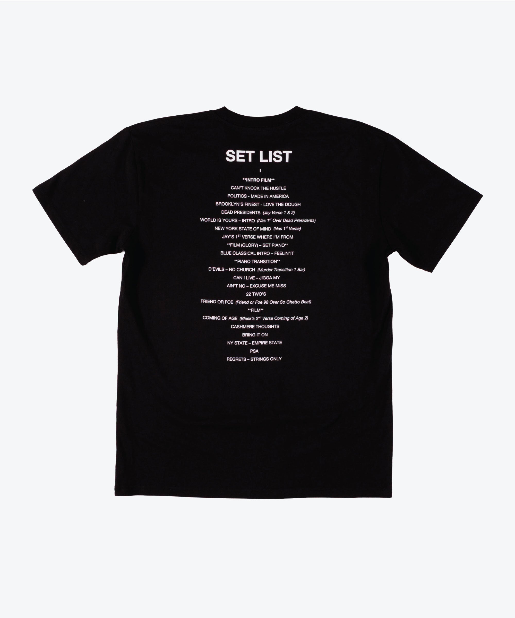 Planes JAŸ-Z30 Set List Tee – Paper Planes