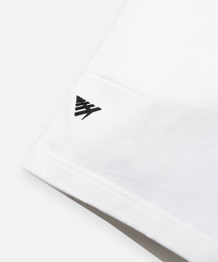 CUSTOM_ALT_TEXT: Silicone Plane logo on front of Paper Planes Gusset Short color White.