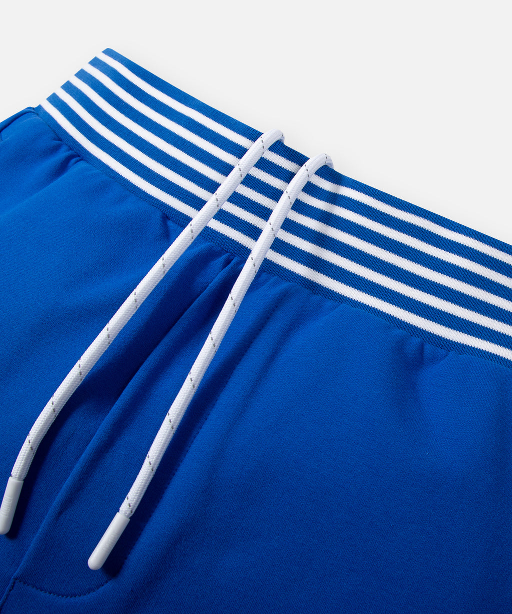  Striped rib waistband with drawcord on Paper Planes Gusset Short color Nautical Blue.