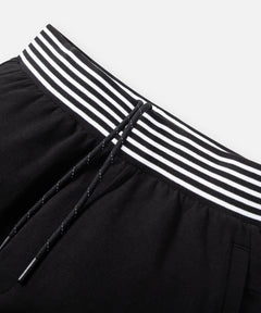  Striped rib waistband with drawcord on Paper Planes Gusset Short color Black.