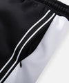CUSTOM_ALT_TEXT: On-seam front pocket with hidden zipper on Paper Planes Basketball Short color Black.