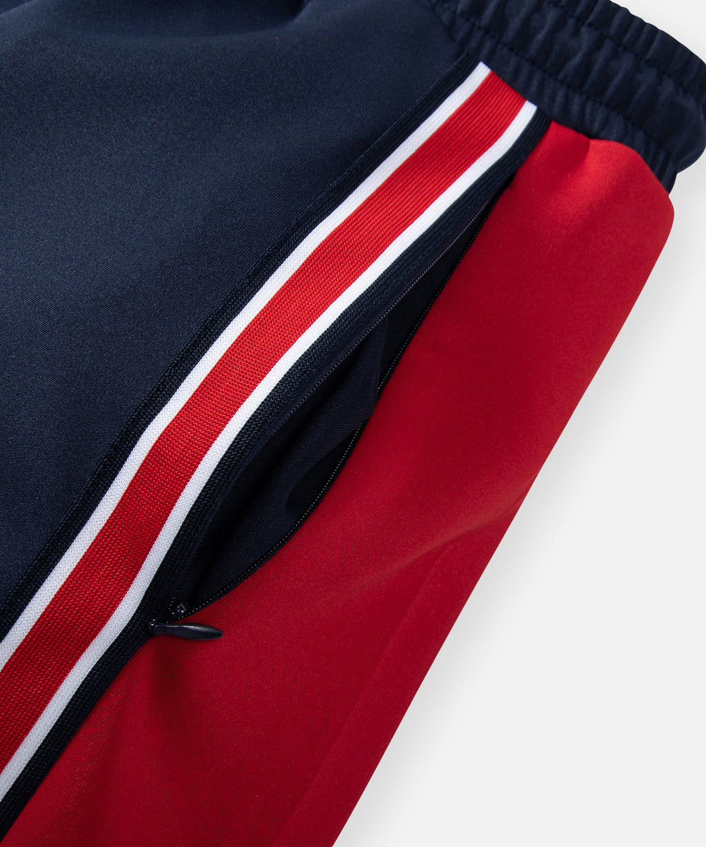  On-seam front pocket with hidden zipper on Paper Planes Basketball Short color Midnight.