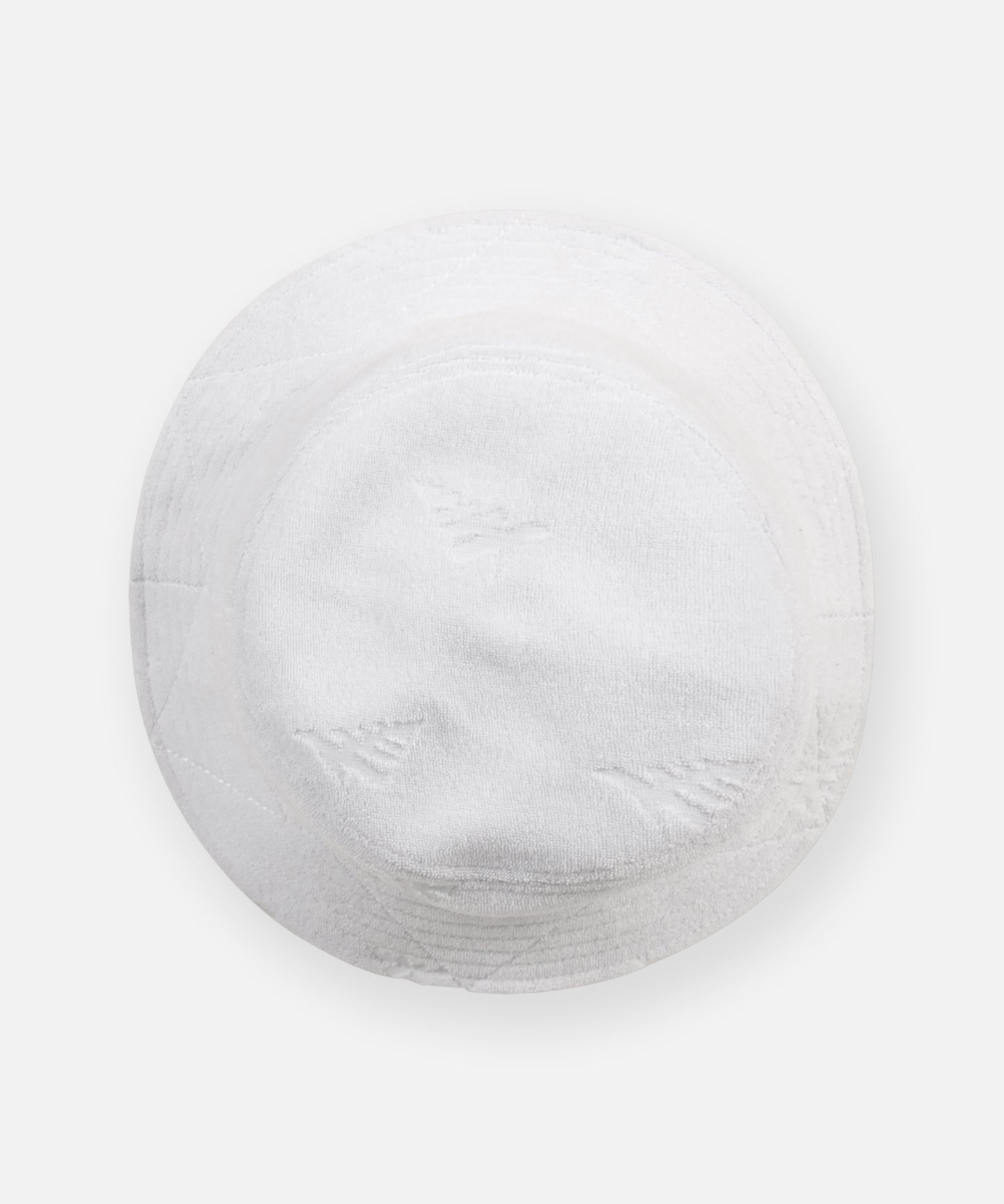 CUSTOM_ALT_TEXT: Top view of Paper Planes Jacquard Terry Cloth Bucket Hat color White.