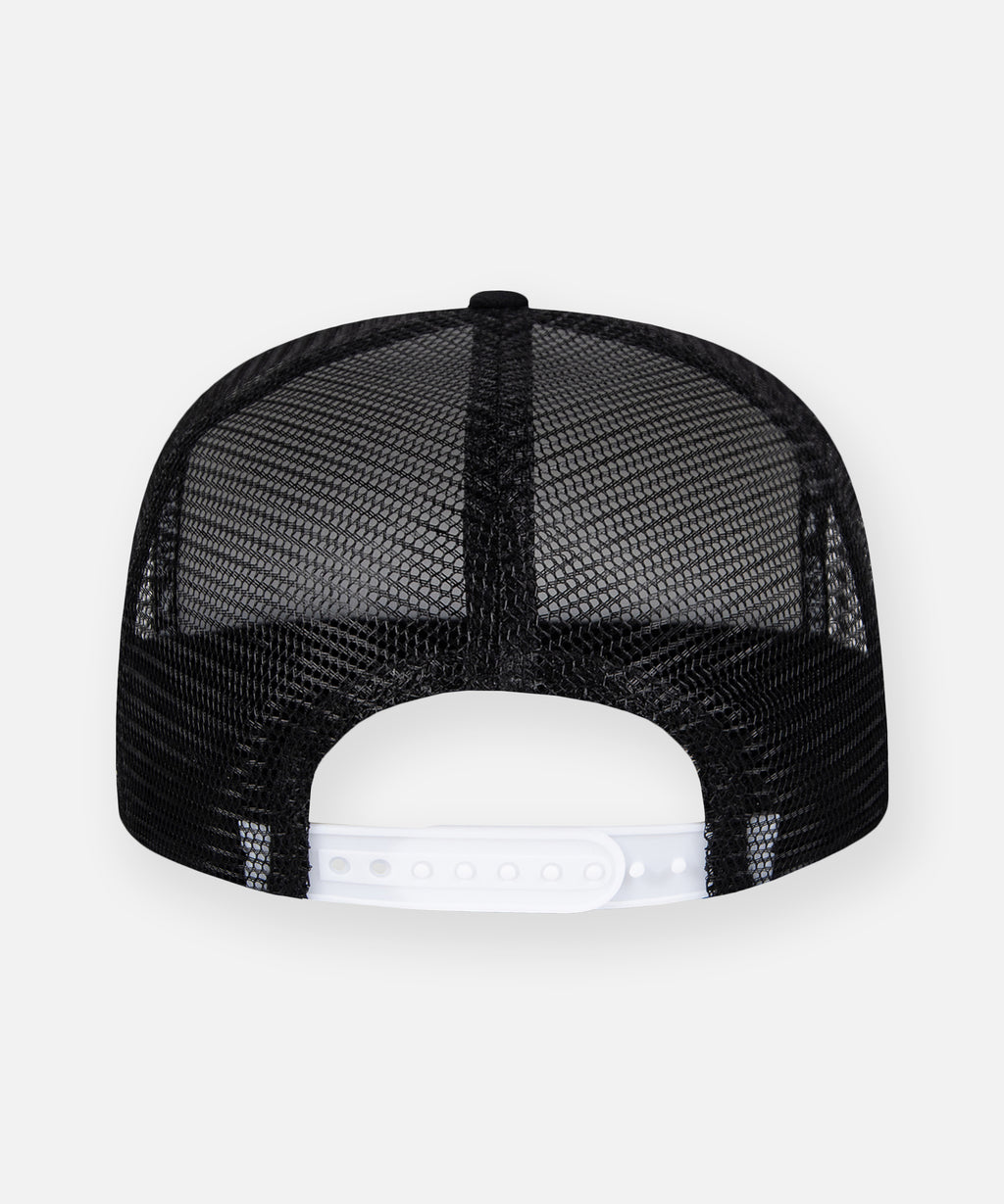 White snapback on Planes Greatness Trucker Hat color Black.