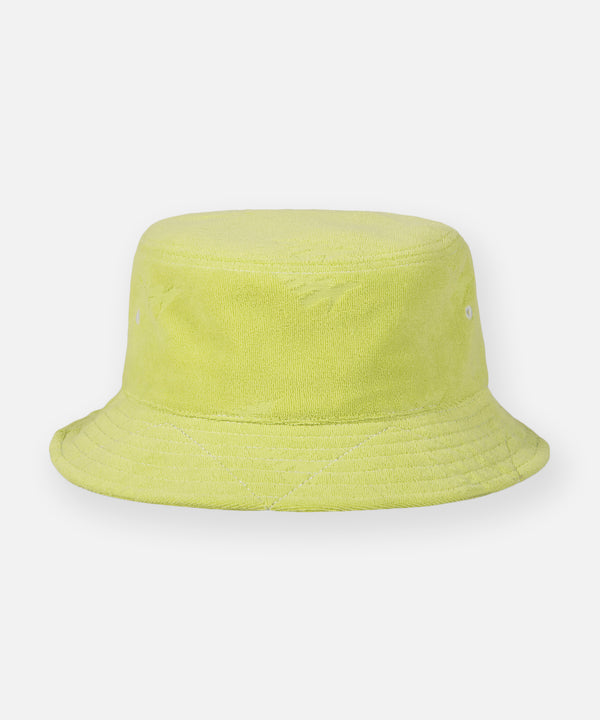 CUSTOM_ALT_TEXT: Paper Planes Jacquard Terry Cloth Bucket Hat color Lime Sherbet.