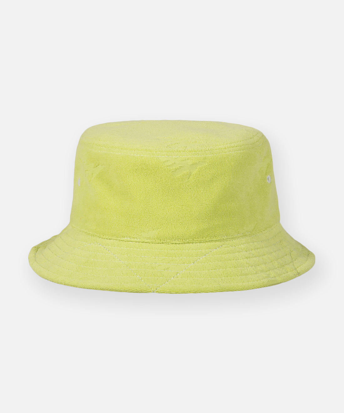 CUSTOM_ALT_TEXT: Paper Planes Jacquard Terry Cloth Bucket Hat color Lime Sherbet.