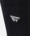 CUSTOM_ALT_TEXT: Plane embroidered patch on Paper Planes Icon II Crew Sock, color Black.