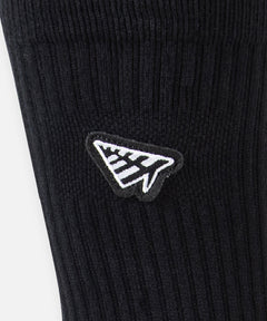  Plane embroidered patch on Paper Planes Icon II Crew Sock, color Black.
