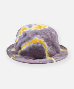 CUSTOM_ALT_TEXT: Paper Planes Tie Dye Jacquard Terry Cloth Bucket Hat color Zinc.