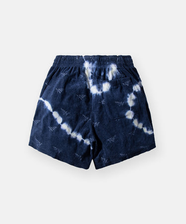 CUSTOM_ALT_TEXT: Back of Paper Planes Do or Dye Terry Cloth Short color Navy.