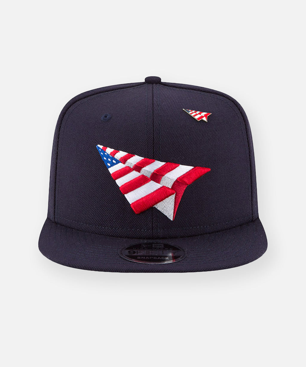 American Dream Navy Crown Old School Snapback Hat_For Men_1